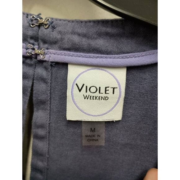 Violet Weekend Womens Shift Dress Medium Ivory Midnight Ombre Bell Sleeve BOHO - Picture 4 of 11